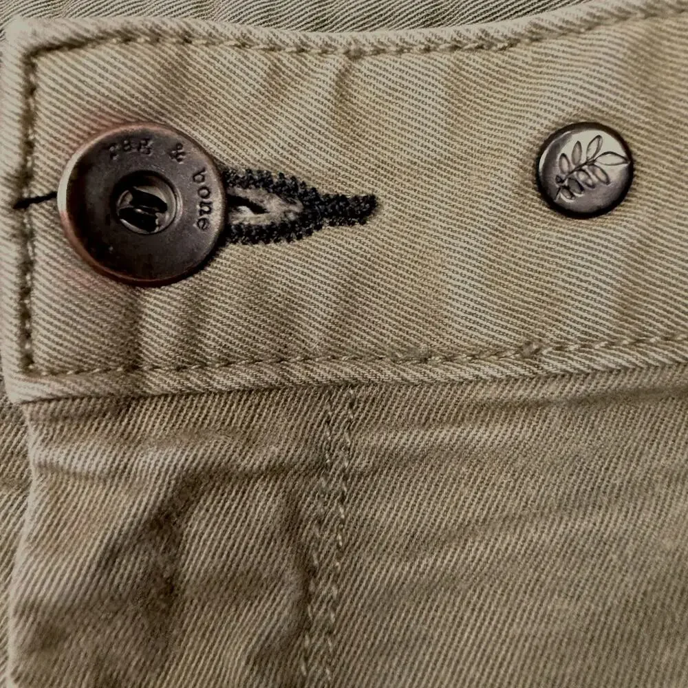 Rag & Bone Mens 30x30 Standard Issue Slim Leg Army Green Olive Khaki Chino Lux